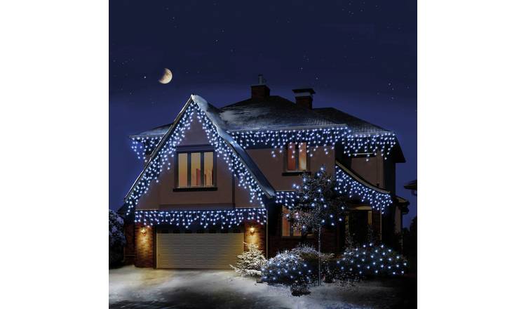 Premier Decorations 720 White LED Christmas Icicles Lights