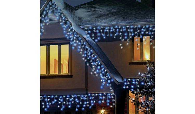 Premier Decorations 960 White LED Christmas Icicles Lights