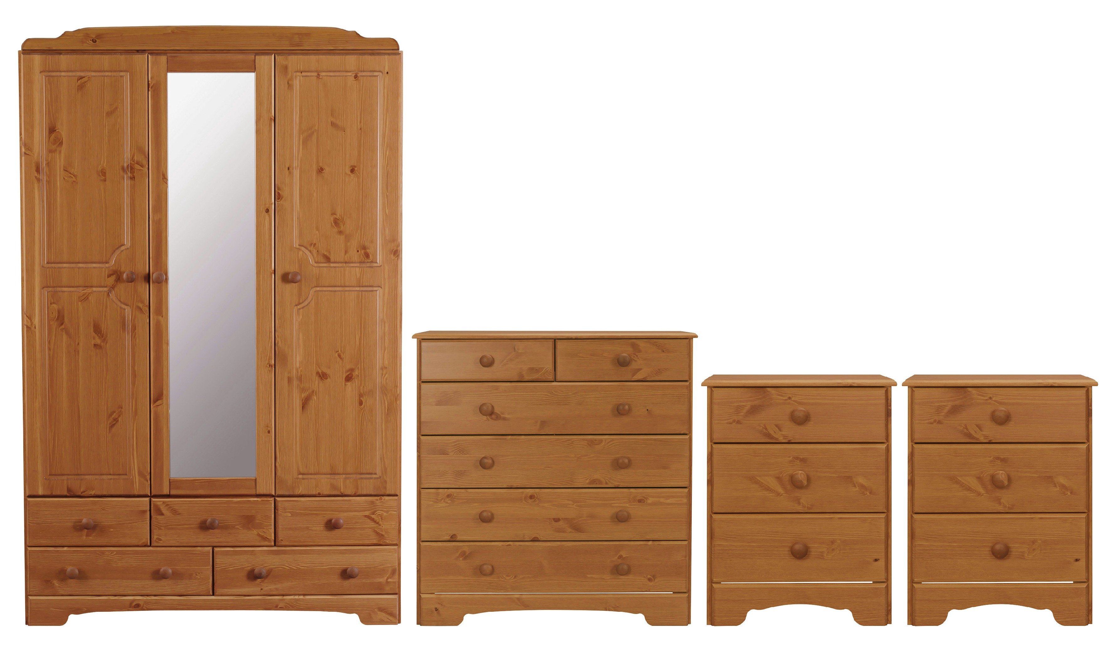 Argos Home Nordic 4 Piece 3 Door Wardrobe Set - Pine