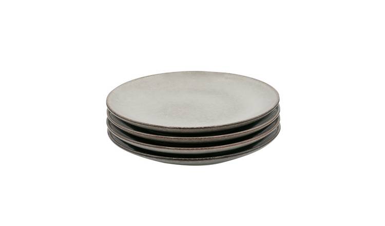Cooks Professional Set of 4 26cm Nordic Stoneware Dinner Plates - Grey