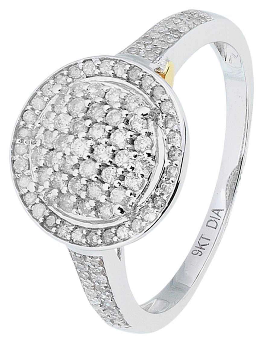 9ct White Gold 0.50ct tw Diamond and 9ct Heart of Gold Ring. Review