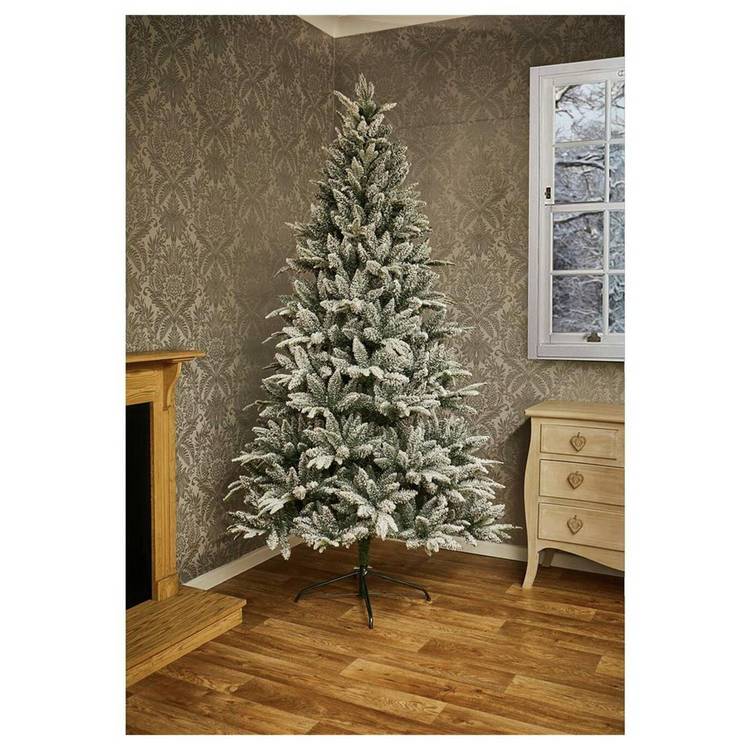 Premier Decorations 6ft Flock Lapland Spruce Christmas Tree 0