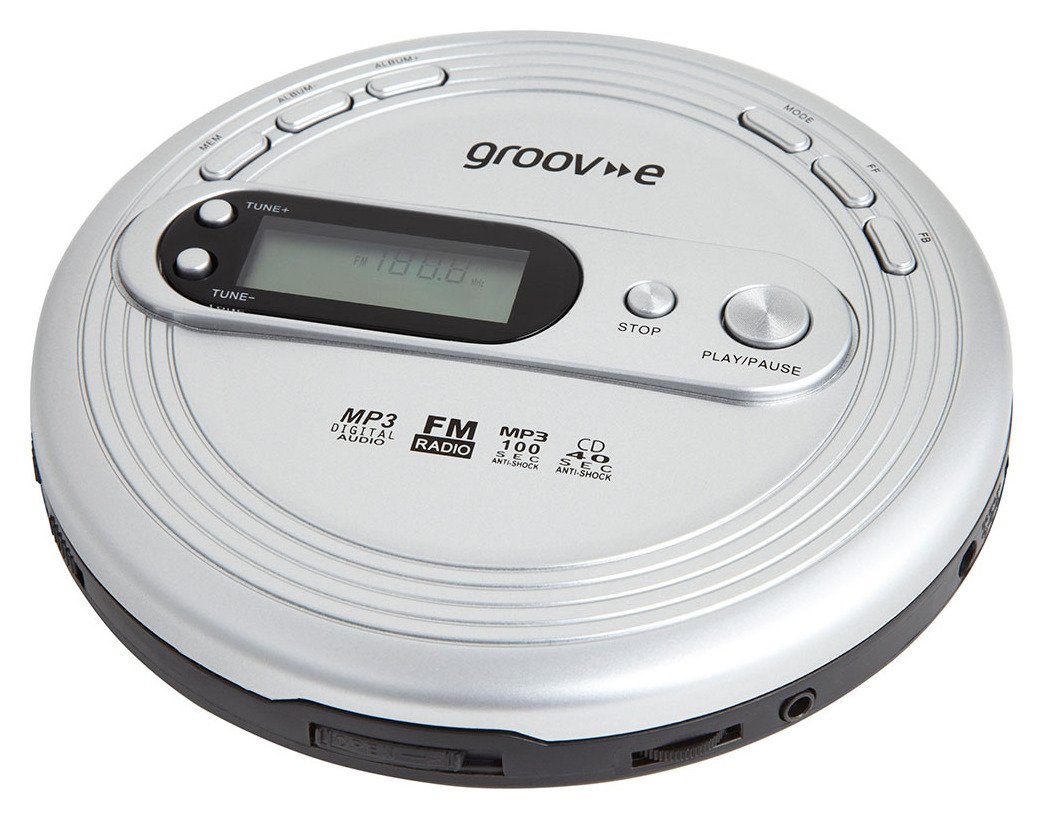 Groov-e GVPS210/SR Retro Personal CD Player - Silver
