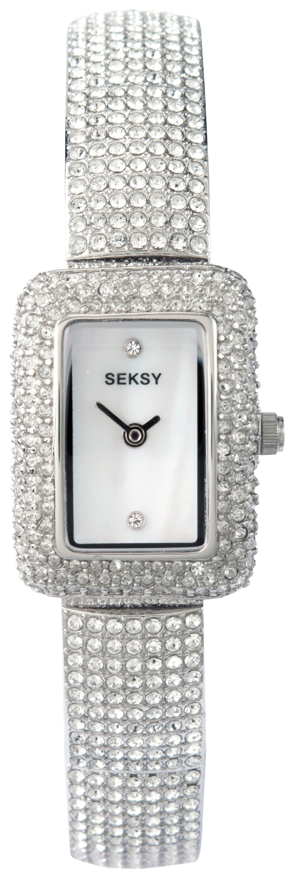 Seksy Ladies' Intense Chrome Finish Stone Set Bracelet Watch