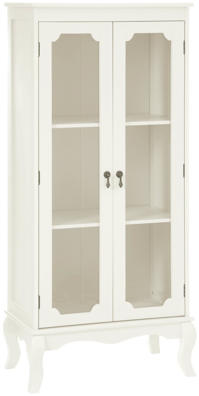 Premier Housewares Marcella Glass Door Cabinet - Ivory.