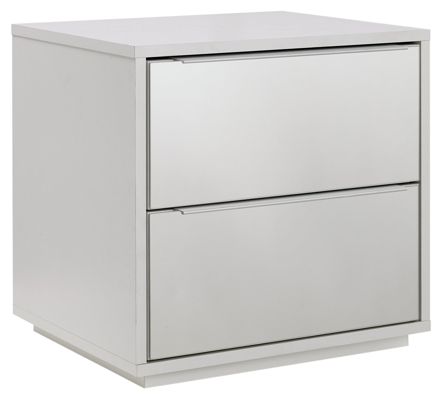 Argos Home Bergen 2 Drawer Mirrored Bedside Chest - White