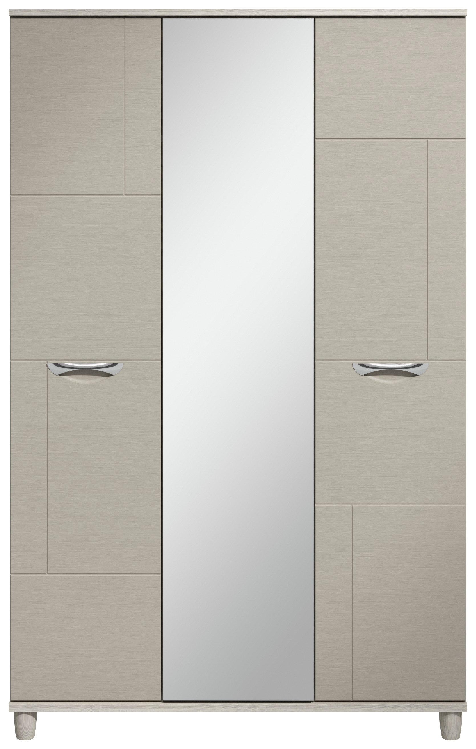 Myra 3 Door Mirrored Wardrobe - Elm Effect