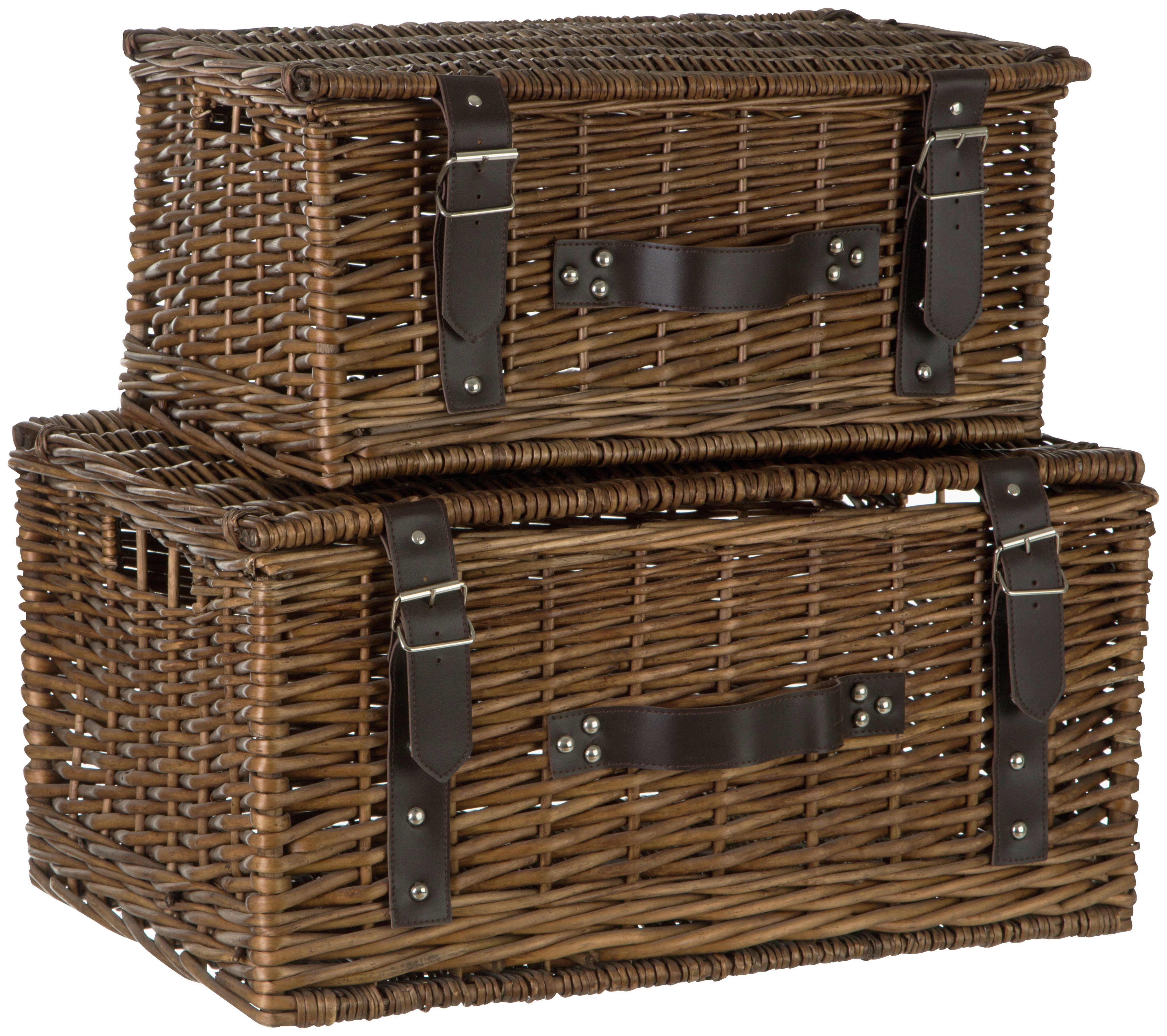 Premier Housewares Set of 2 Willow Leather Baskets -Natural at Argos review