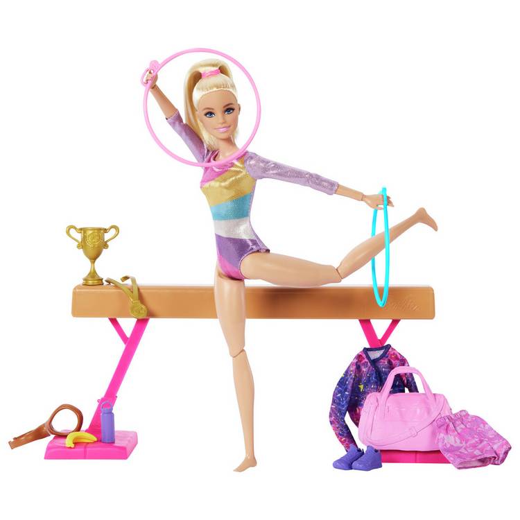 Barbie Gymnastics Playset, Doll and Accessories 0