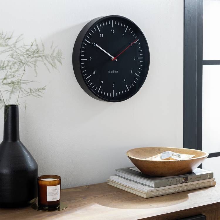 Habitat Analogue Wall Clock - Black 0