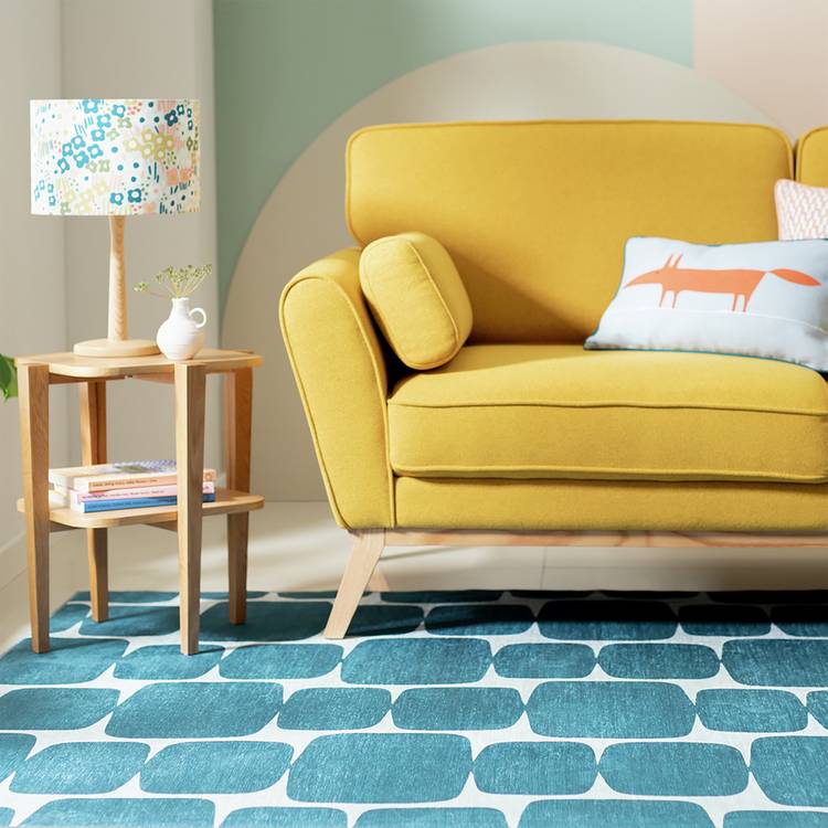 Habitat x Scion Lohko Printed Rug - 160 x 230cm -Teal 0
