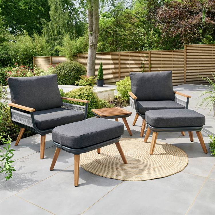 Norfolk Leisure Kimoro 2 Seater Garden Bistro Set - Grey 0