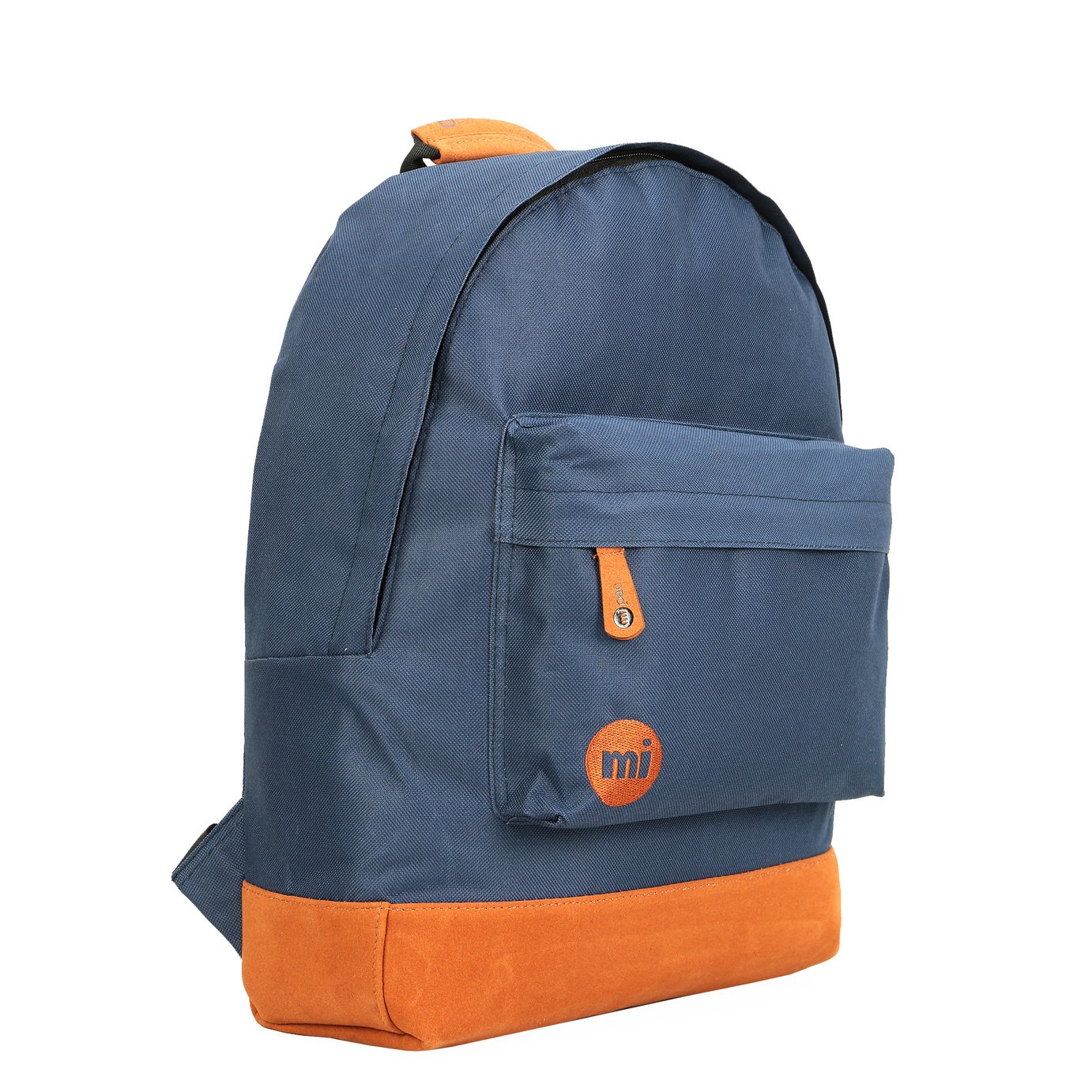 grey and blue backpack