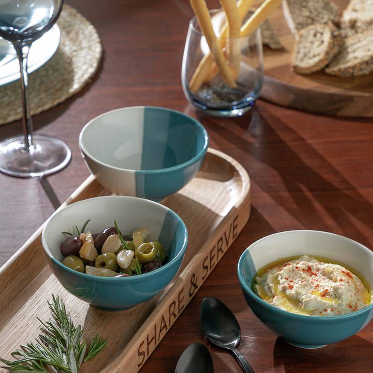 Habitat Dipped Set of 3 Stoneware Nibble Bowls 0