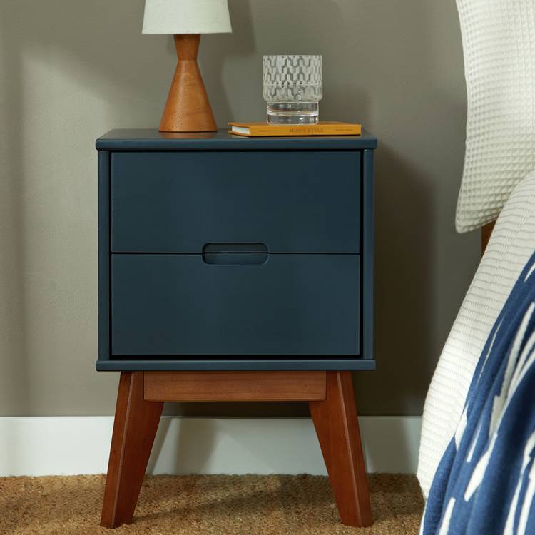 Habitat Pimlico 2 Drawer Bedside Table - Blue 0