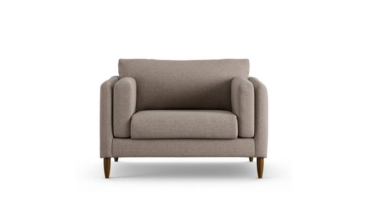Habitat Newington Fabric Cuddle Chair - Mocha - Dark Leg