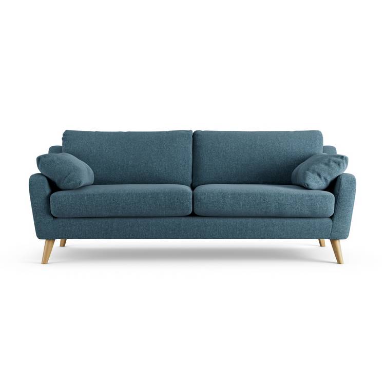 Buy Habitat Ivor Fabric 4 Seater Sofa Blue Ash Leg Sofas Habitat
