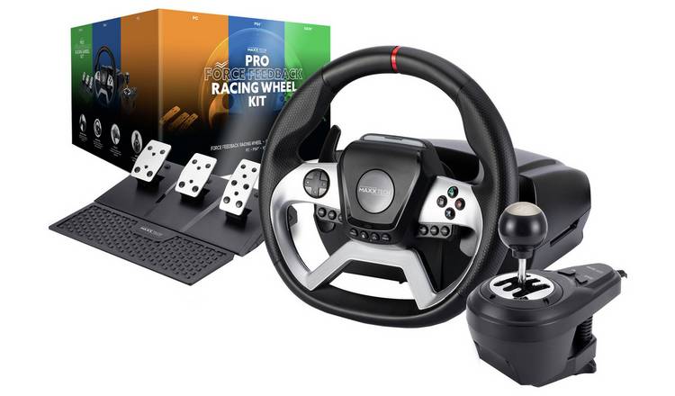 Maxx Tech Pro Force Feedback Racing Wheel Kit PC, Xbox & PS4