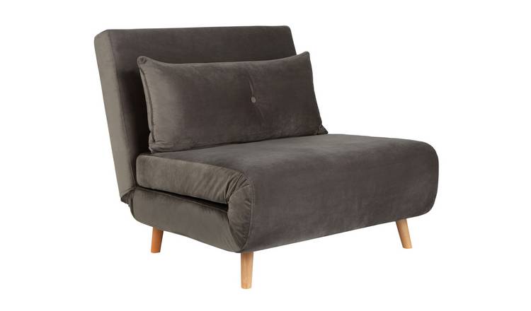 Buy Habitat Roma Velvet Fabric Chairbed Charcoal Sofabeds