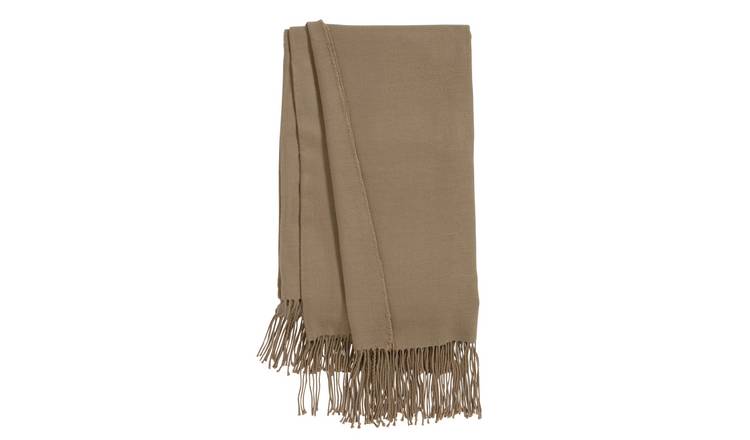 Buy Habitat Mirage Plain Throw - Brown - 125x150cm | Blankets and ...