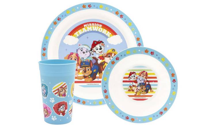 Buy Paw Patrol Kids Plastic Dinner Set Blue Dinnerware and dinner sets Argos