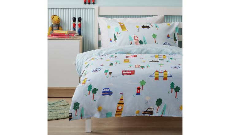 Argos Home London Blue Kids Bedding Set - Single