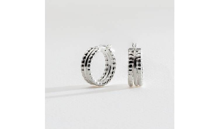 Argos silver hoop on sale earrings