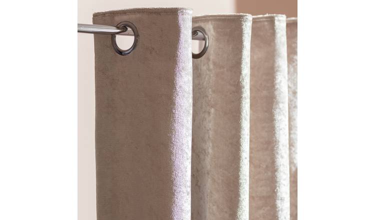 Buy Argos Home Crushed Velvet Lined Eyelet Curtains - Champagne, Curtains