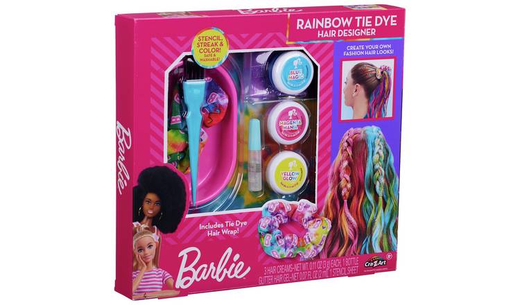 Buy Barbie Rainbow Tie Dye Hair Designer Makeup and beauty toys Argos