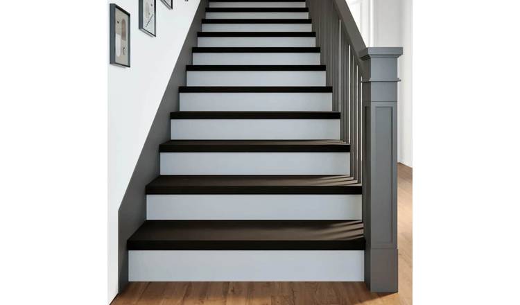 Walplus Pack of 12 Carpet Stair Treads - Brown Black - 100 x 30 cm