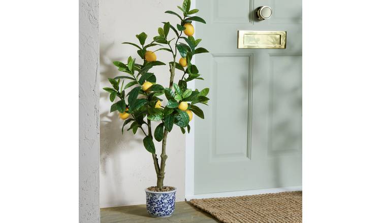 Home 41 inch tall faux lemon tree