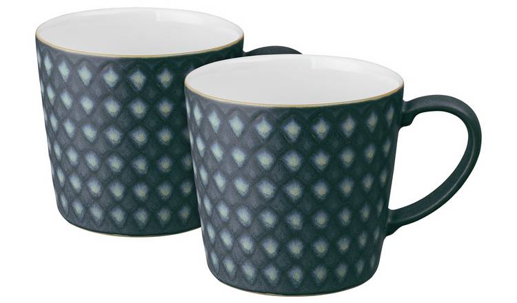 Denby Impression Set of 2 Stoneware Mugs - Charcoal