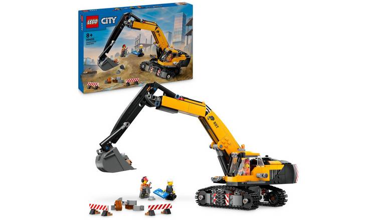 LEGO City Yellow Construction Excavator Digger Toy Set 60420