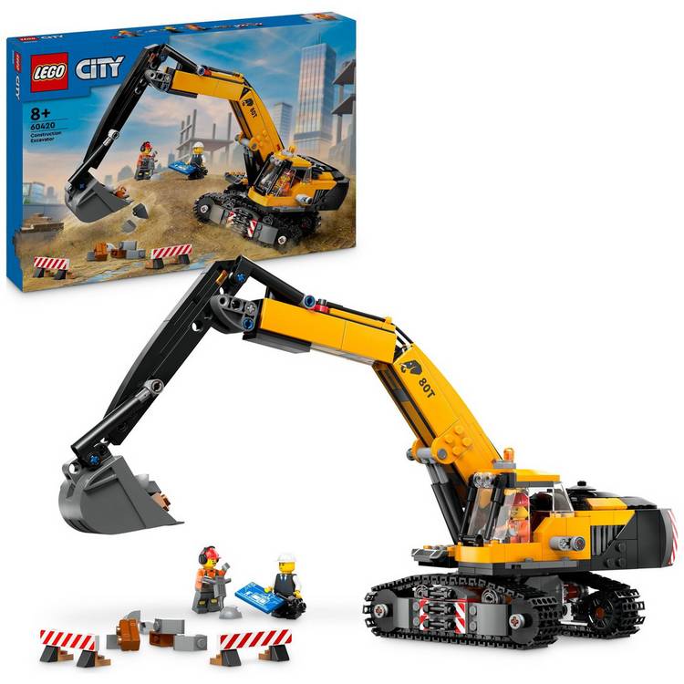 LEGO City Yellow Construction Excavator Digger Toy Set 60420 0