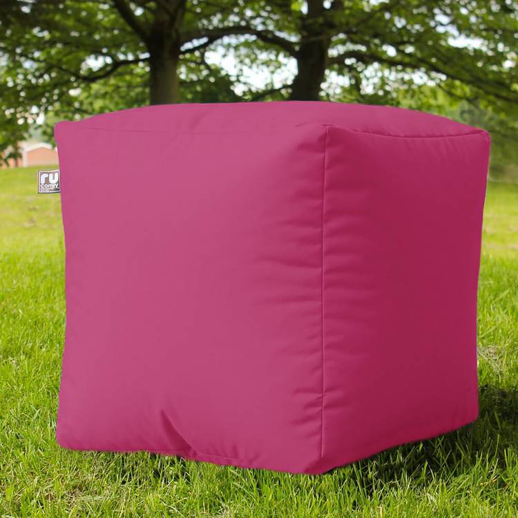 rucomfy Indoor Outdoor Cube Bean Bag - Pink 0