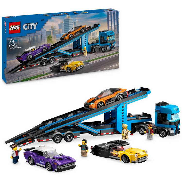 LEGO City Car Transporter Truck with Sports Cars Toy 60408 0