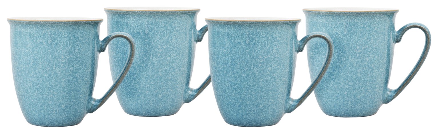 Denby Elements Set of 4 Stoneware Mugs - Blue