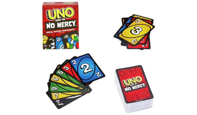 UNO Show 'em No Mercy Card Game for Kids, Adults & Family Night, Parties  and Travel 