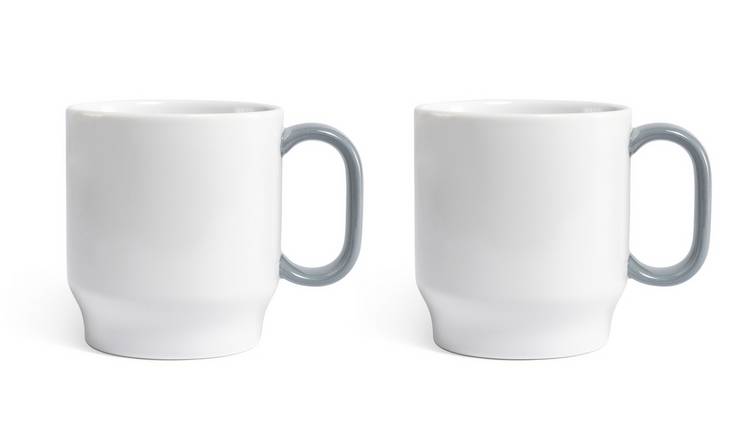 Buy Designed By Sebastian Conran Set of 2 Porcelain Mugs - Grey | Mugs ...