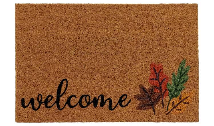 Mighty Mats Welcome Coir Doormat - 40x60cm - Natural