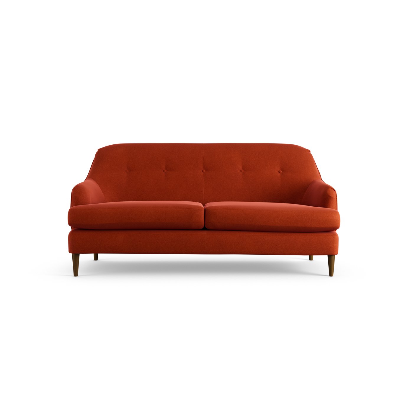 Habitat Frome Velvet 2 Seater Sofa - Burnt Orange - Dark Leg