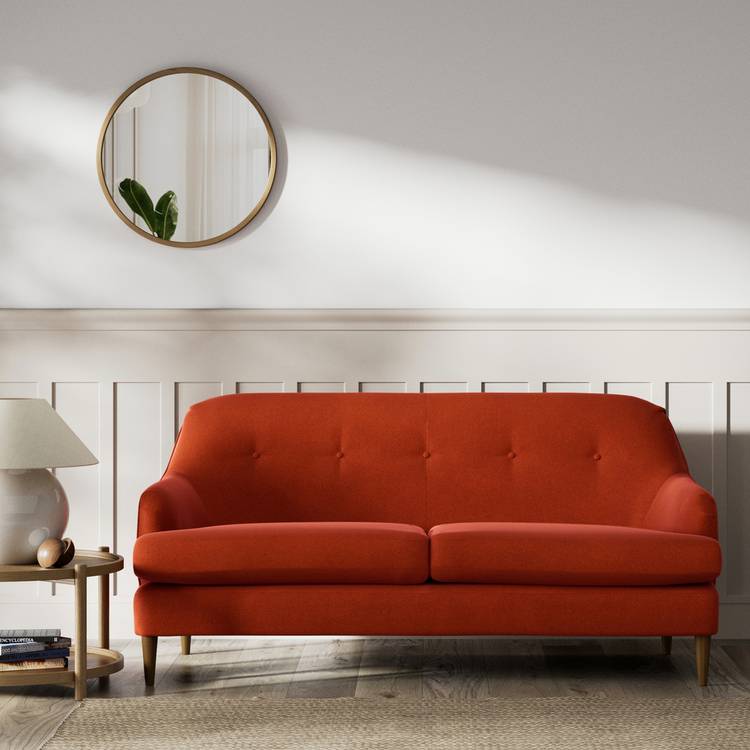 Habitat Frome Velvet 2 Seater Sofa - Burnt Orange - Dark Leg 0