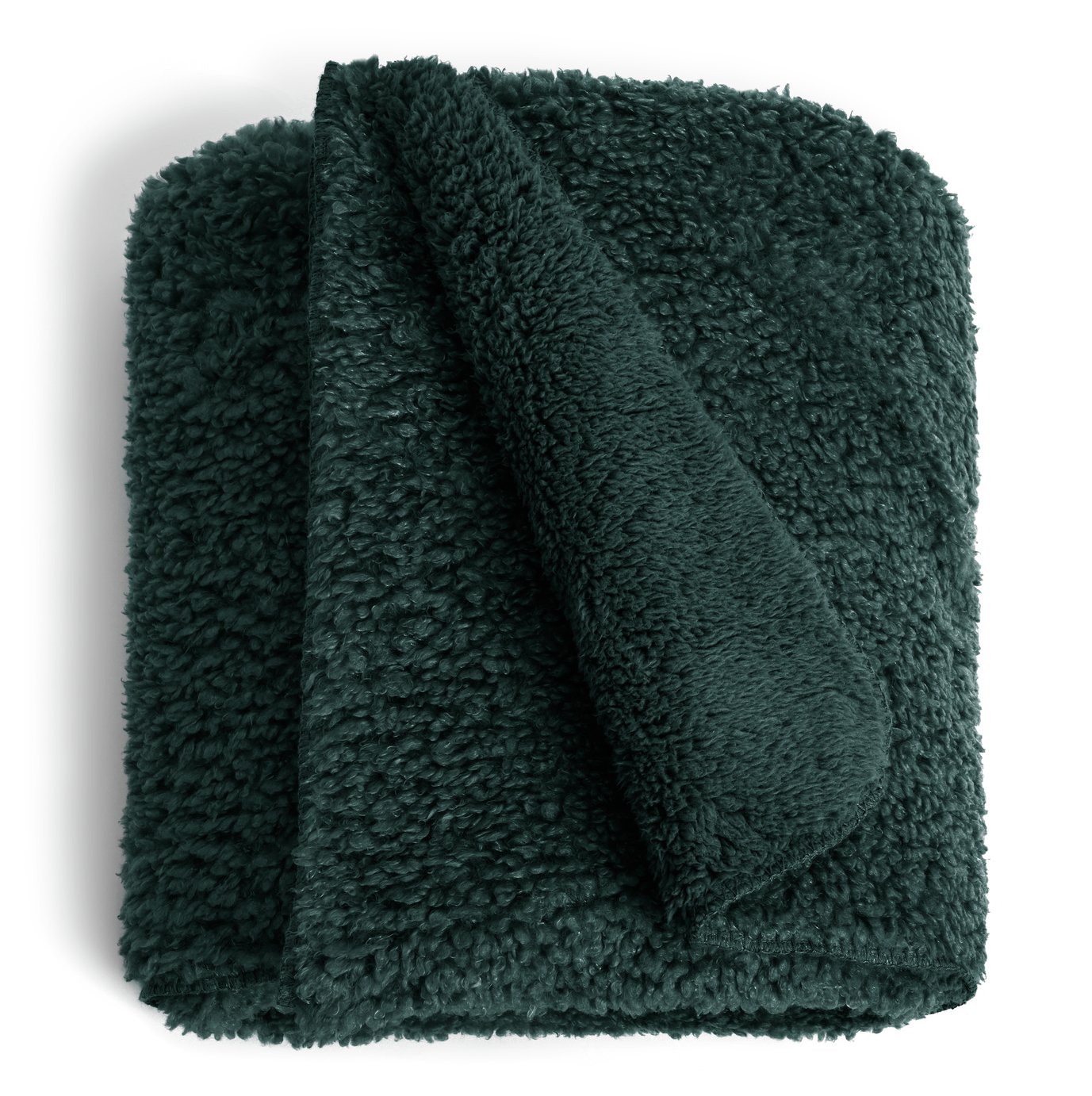 Habitat Faux Shearling Throw - Green - 125X150cm