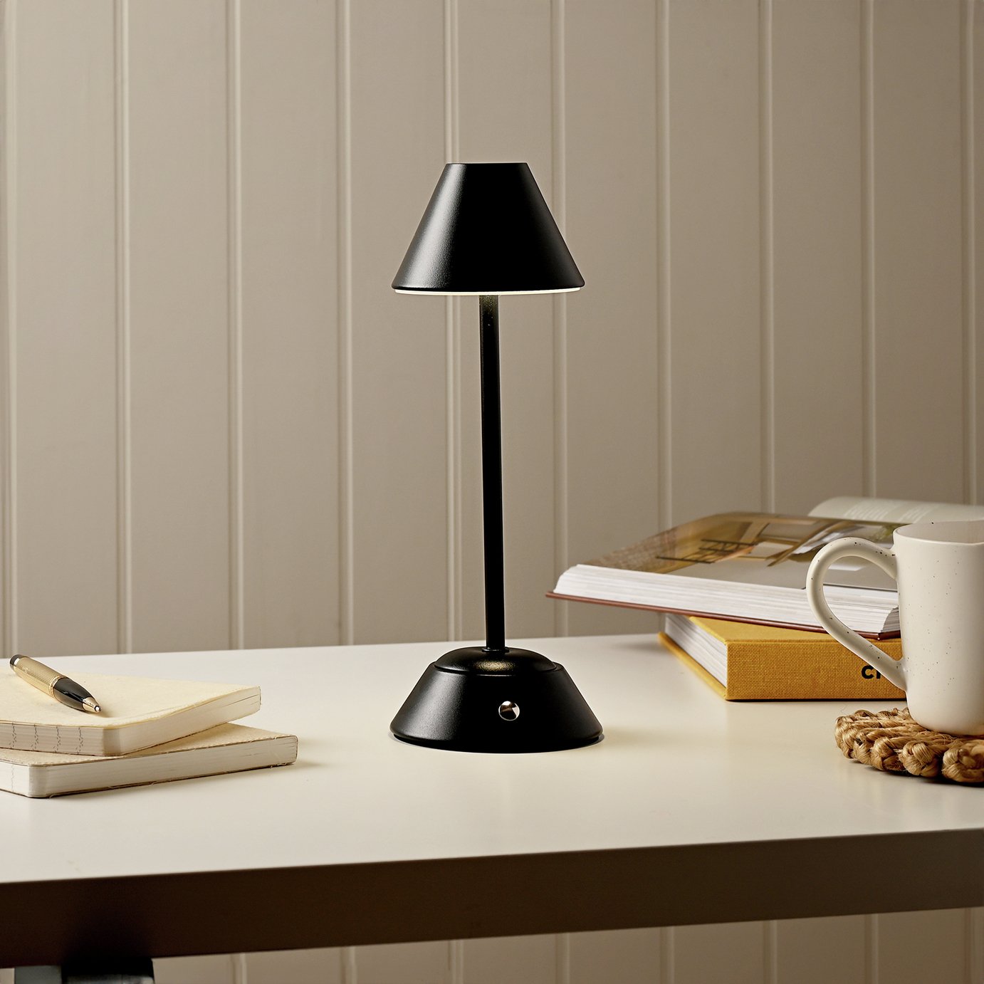 Hestia LED Rechargeable USB Table Lamp - Black