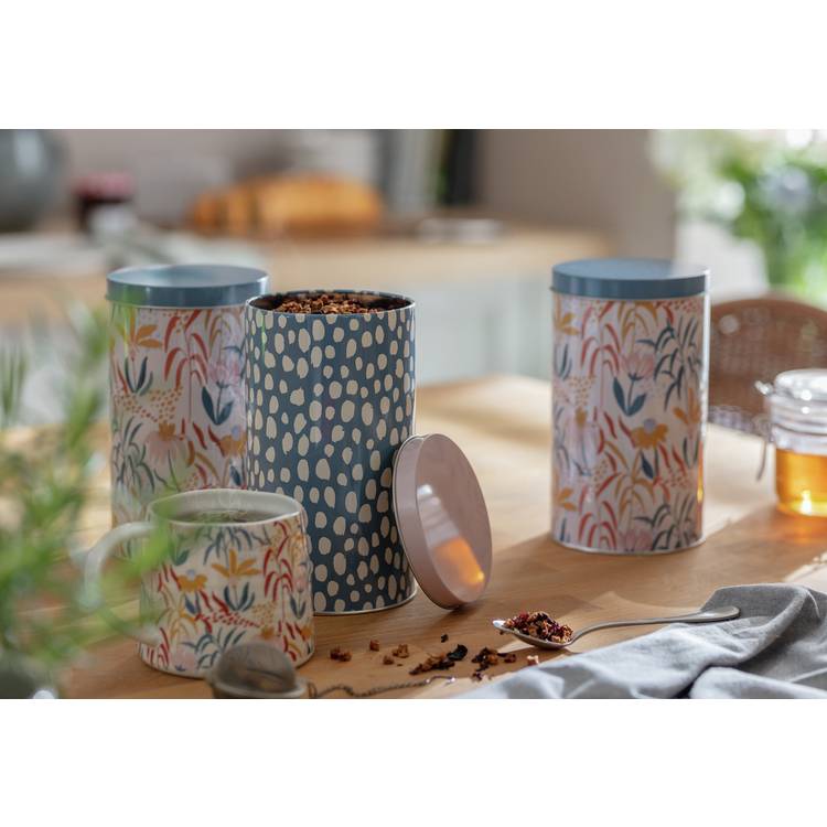 Habitat Floral Pack of 3 Tin Canister 0