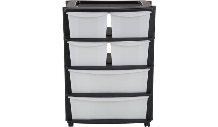 Buy Argos Home 6 Drawer Black Plastic Wide Tower Storage Unit