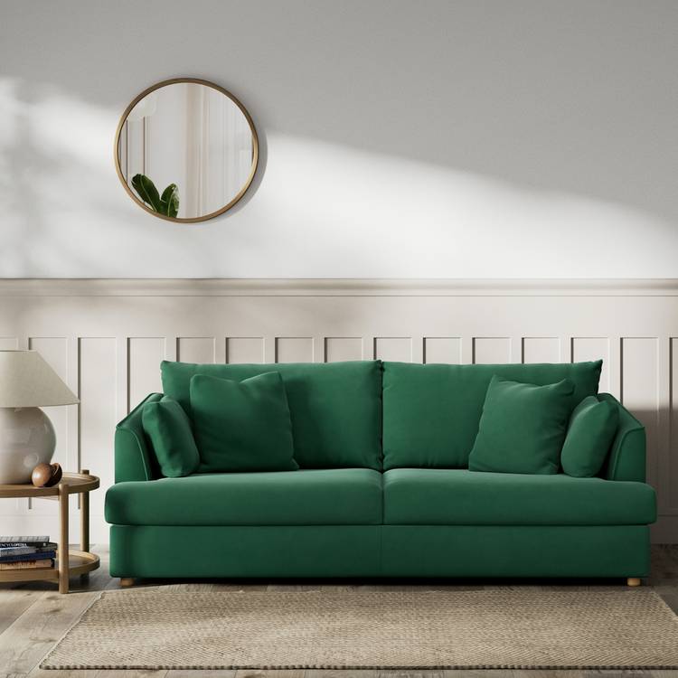 Habitat Holmfirth Fabric 3 Seater Sofa Bed - Green 0