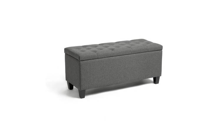 Argos Home Fabric Large Storage Ottoman - Grey