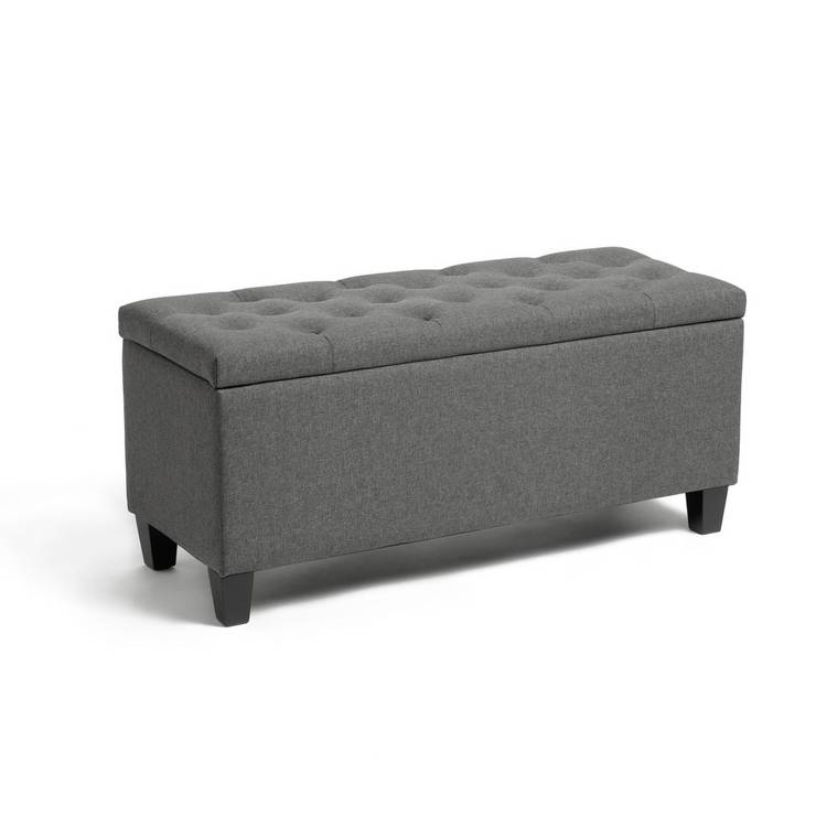Argos Home Fabric Large Storage Ottoman - Grey 0