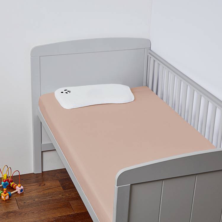 Panda Bamboo Plain Pink 320TC Kids Fitted Sheet - Cotbed 0